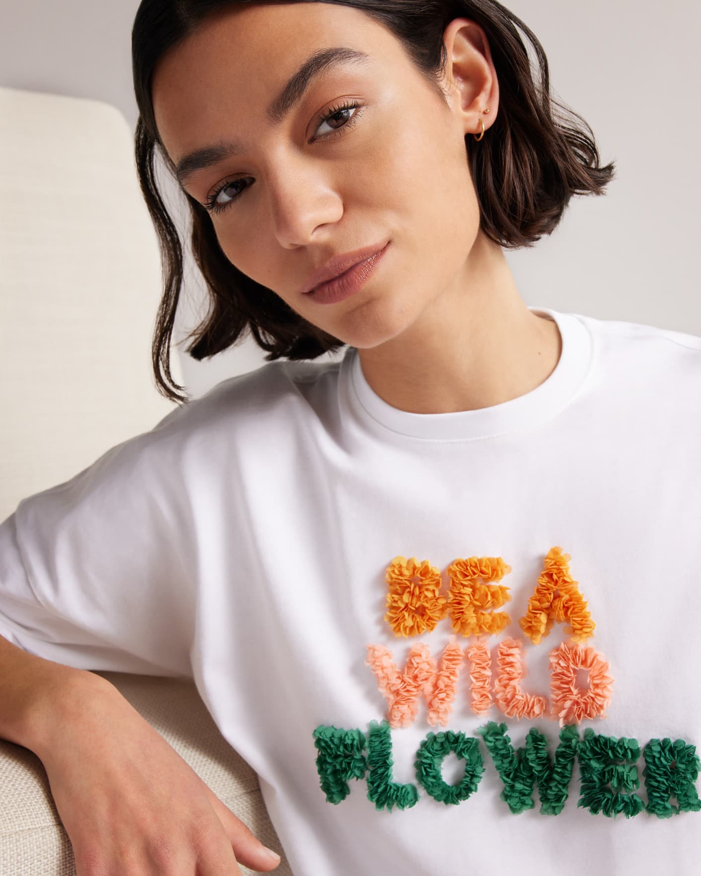 Ivoire Tee-shirt Be a wild flower Ted Baker