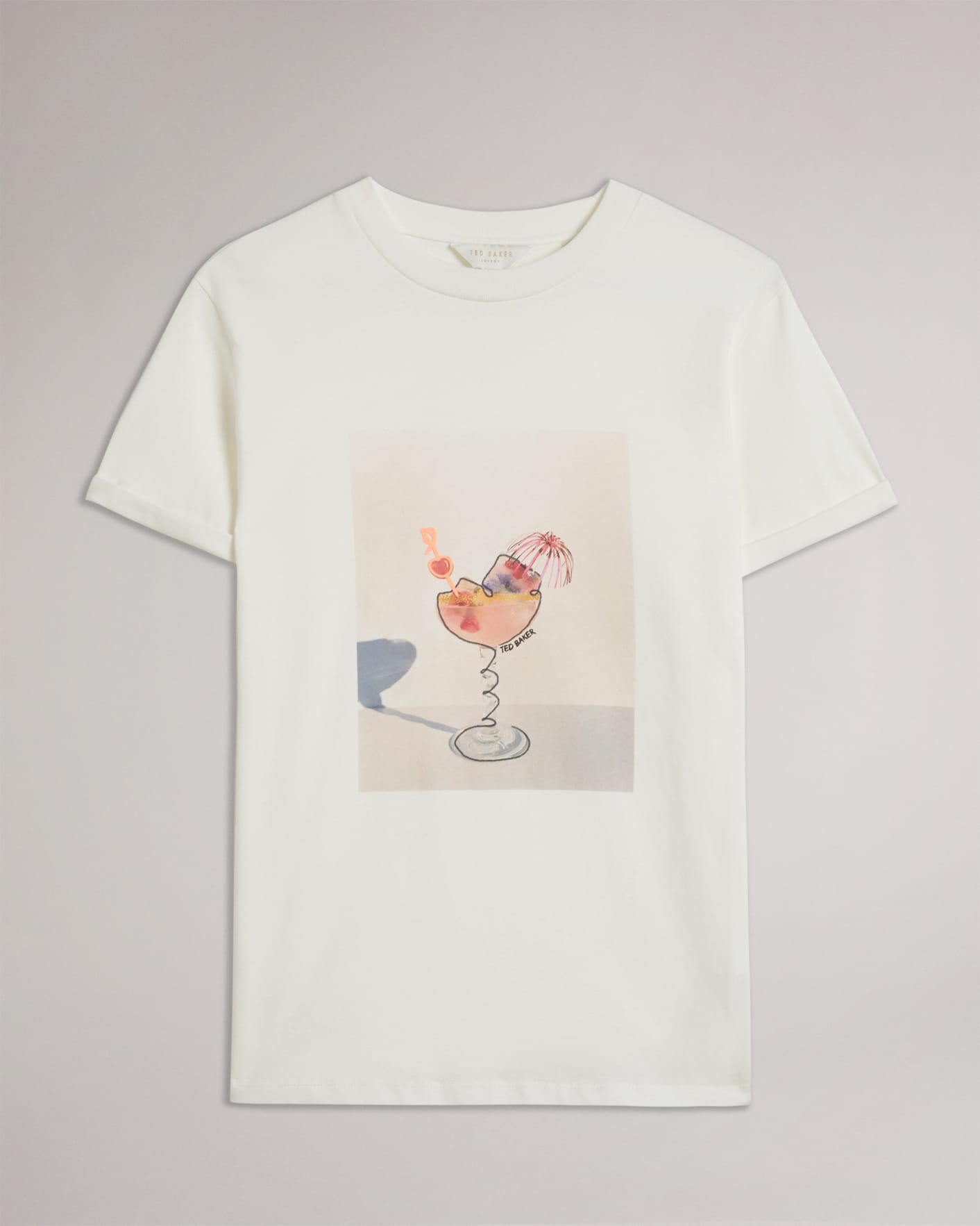 Blanc Tee-shirt Cherry cocktail Ted Baker