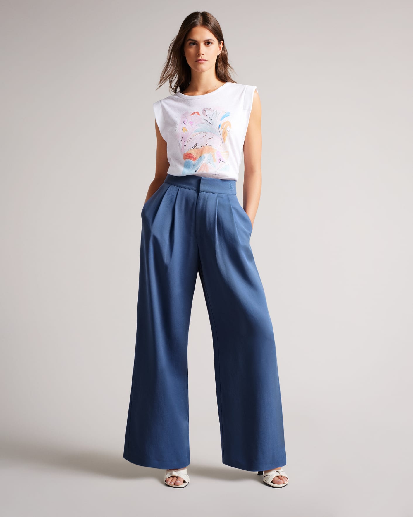 Dark Navy Palazzo Trousers Ted Baker