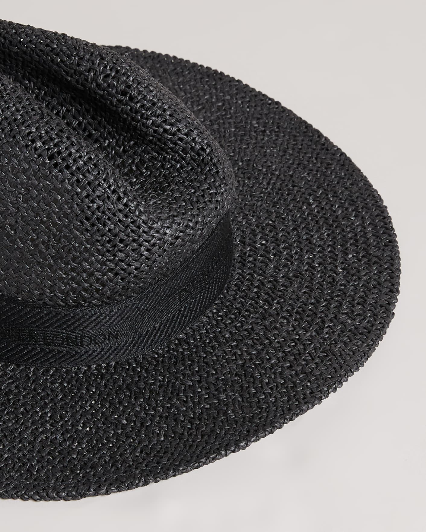 Negro Sombrero Panamá Rafia Ted Baker