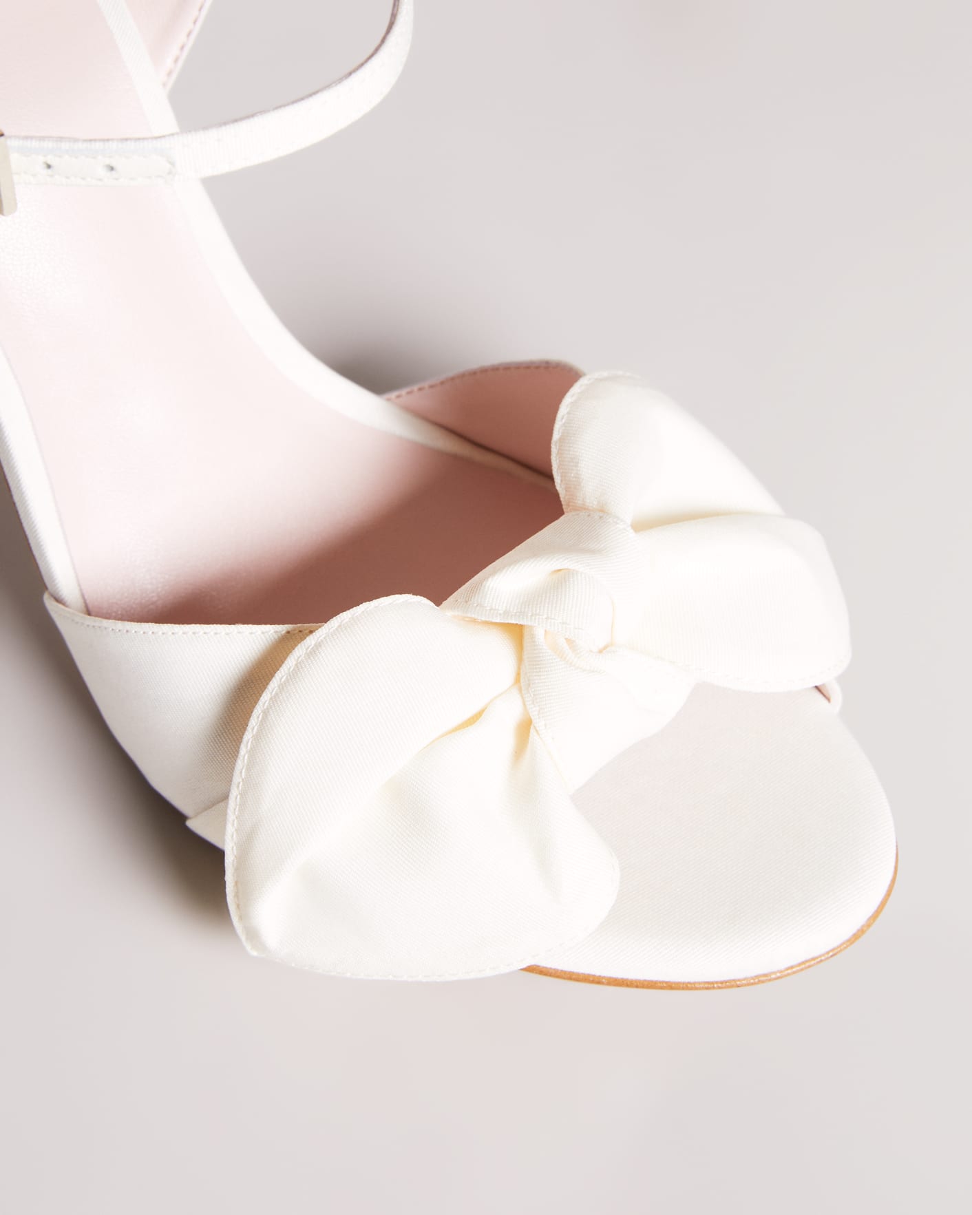 Ivory Moire Satin Bow Heeled Sandals Ted Baker
