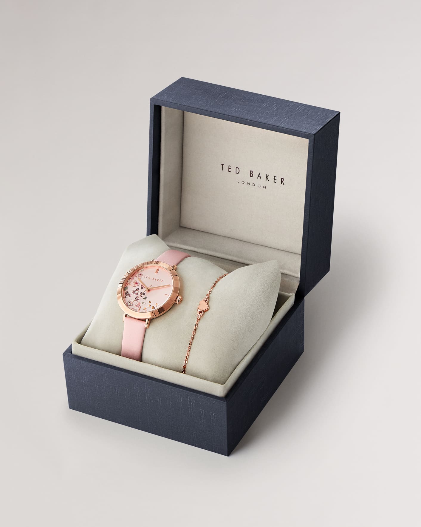Pink Heart bracelet and watch gift set Ted Baker