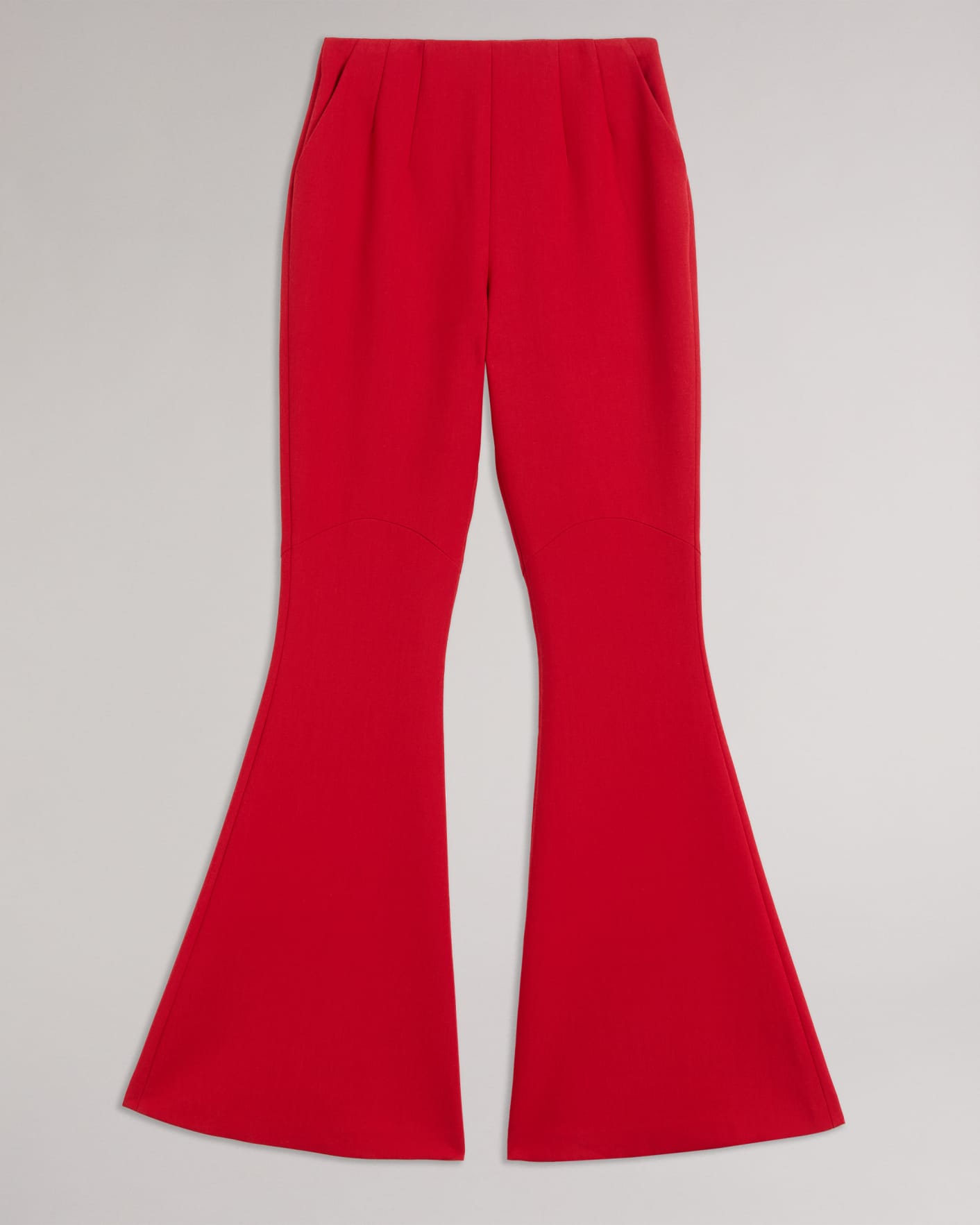 Red High Waisted Exaggerated Kickflare Trousers Ted Baker