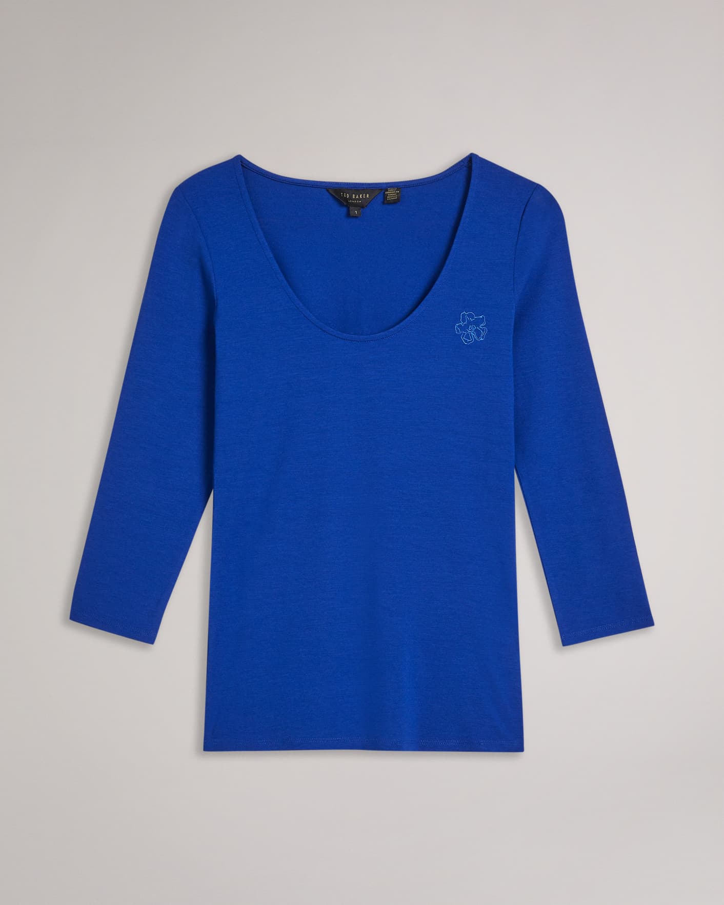 Blue Fitted Scoop Neck Top Ted Baker