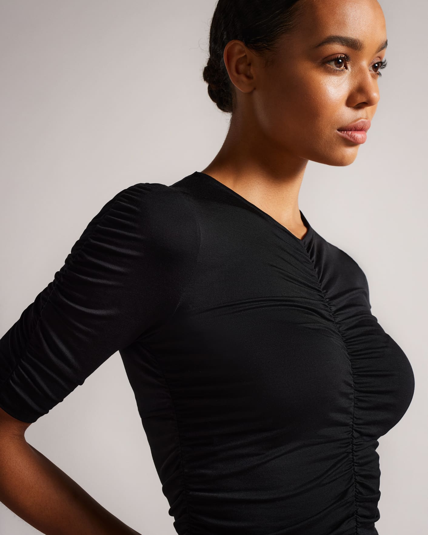 Black Ruched Front Top Ted Baker