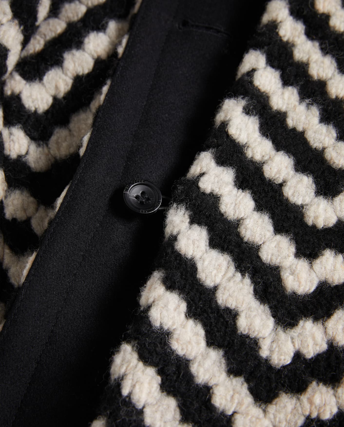 Black Oversized Twill Knit Scarf Coat Ted Baker