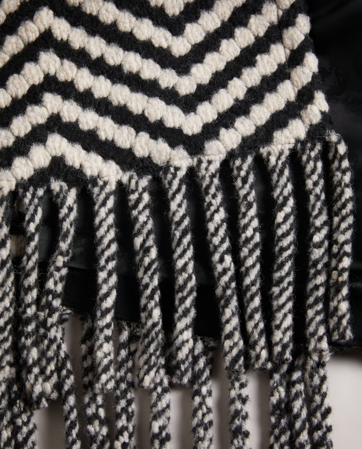 Black Oversized Twill Knit Scarf Coat Ted Baker
