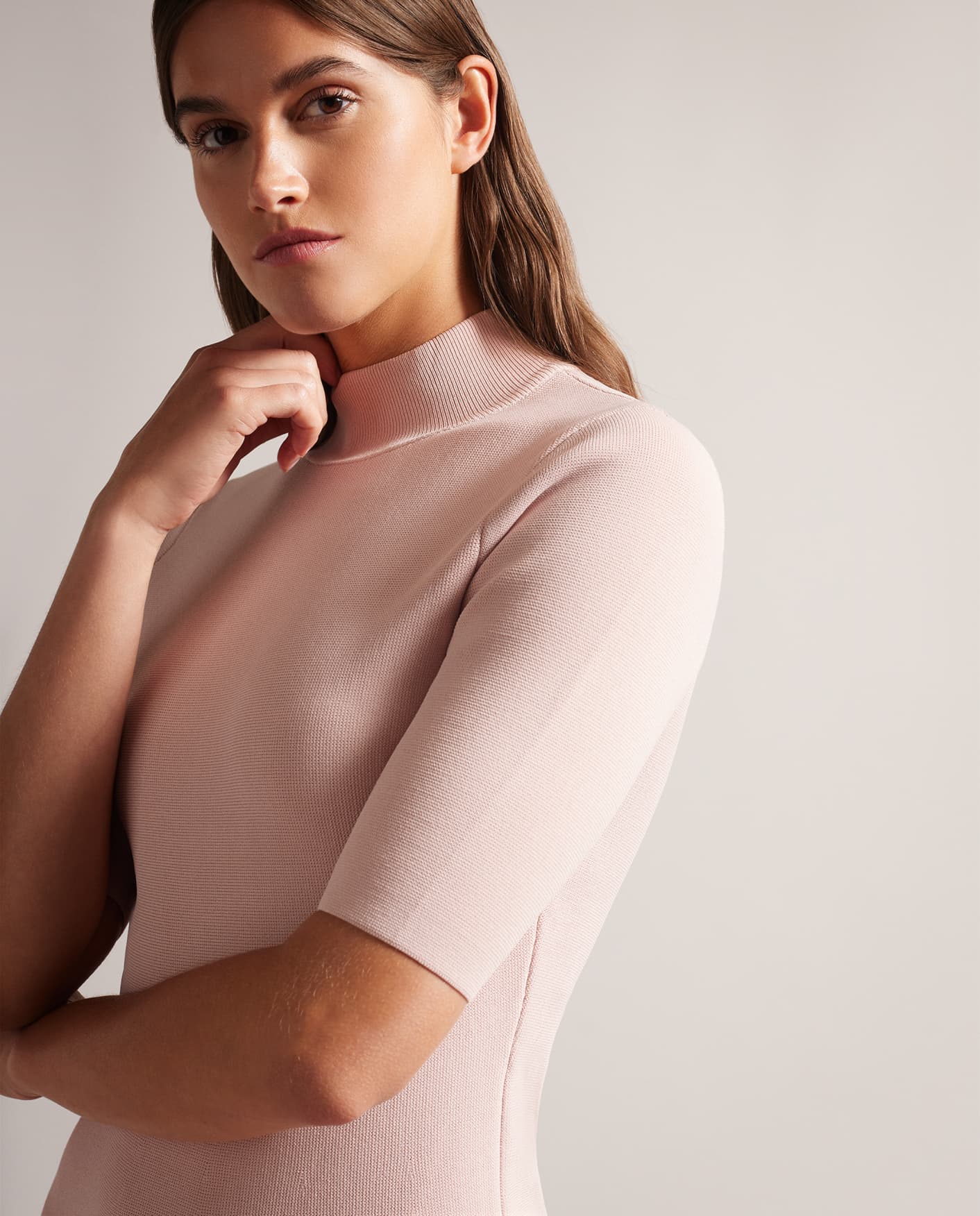 Dusky Pink Full Milano Fit And Flare Dress Ted Baker