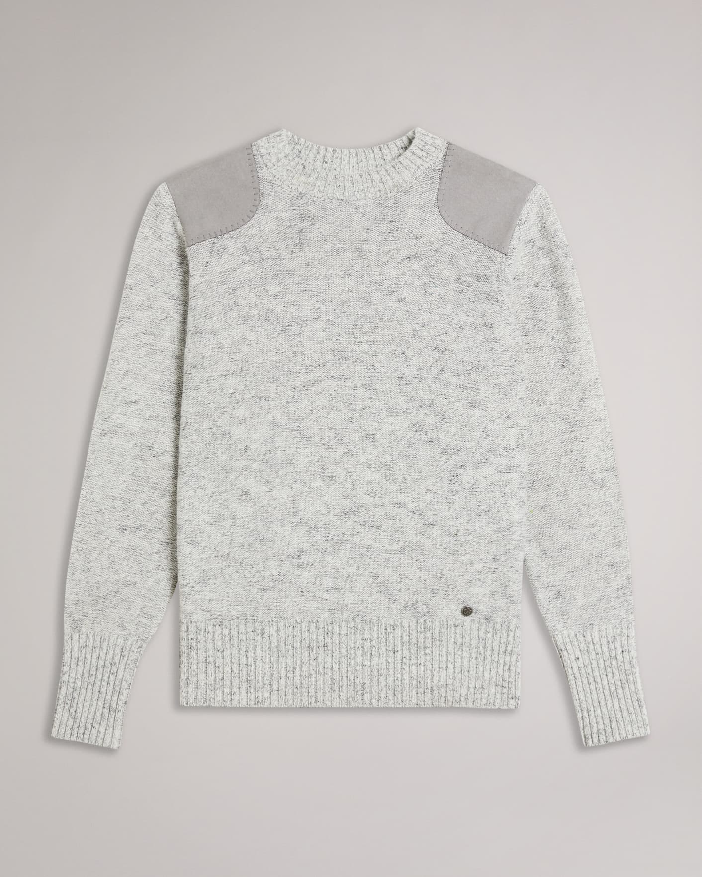 Grey-Marl Long Sleeve Fitted Jumper Ted Baker