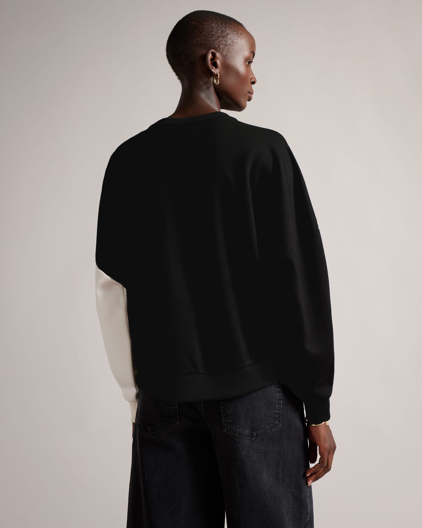 Black Long Sleeve Colour Block Sweatshirt Ted Baker