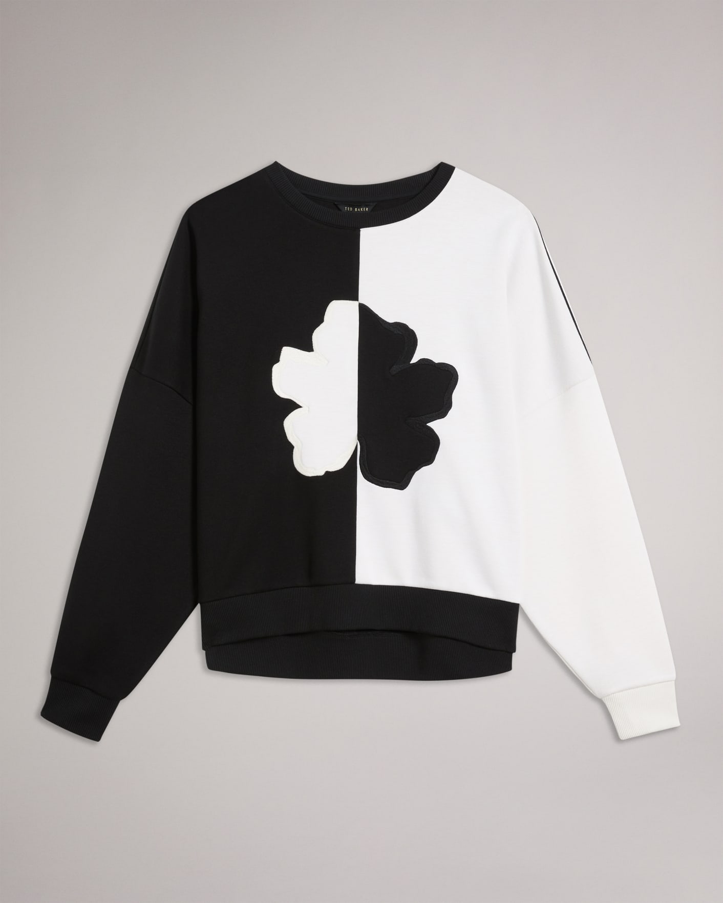 Black Long Sleeve Colour Block Sweatshirt Ted Baker