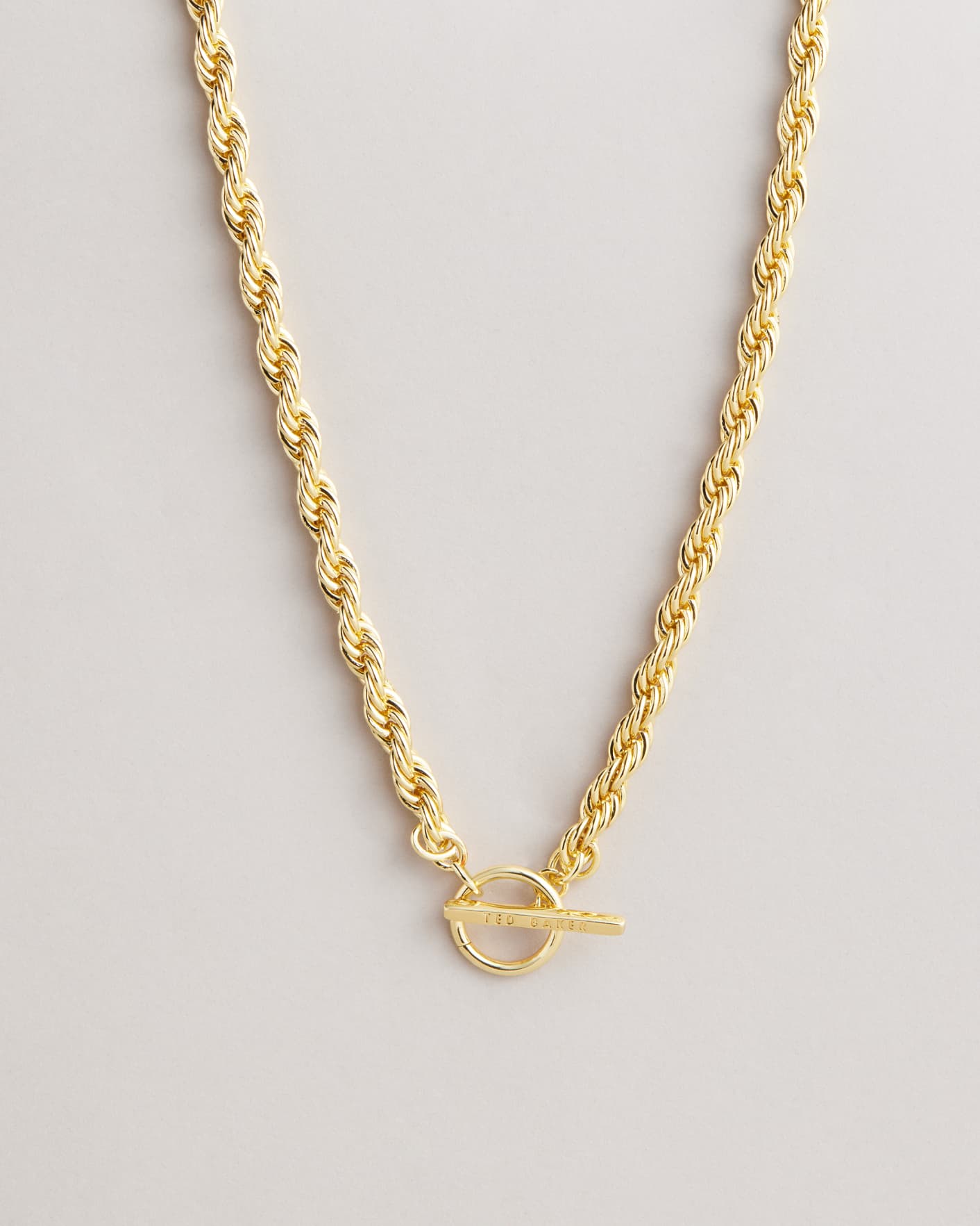Gold Colour Logo Rope Slim Chain Necklace Ted Baker