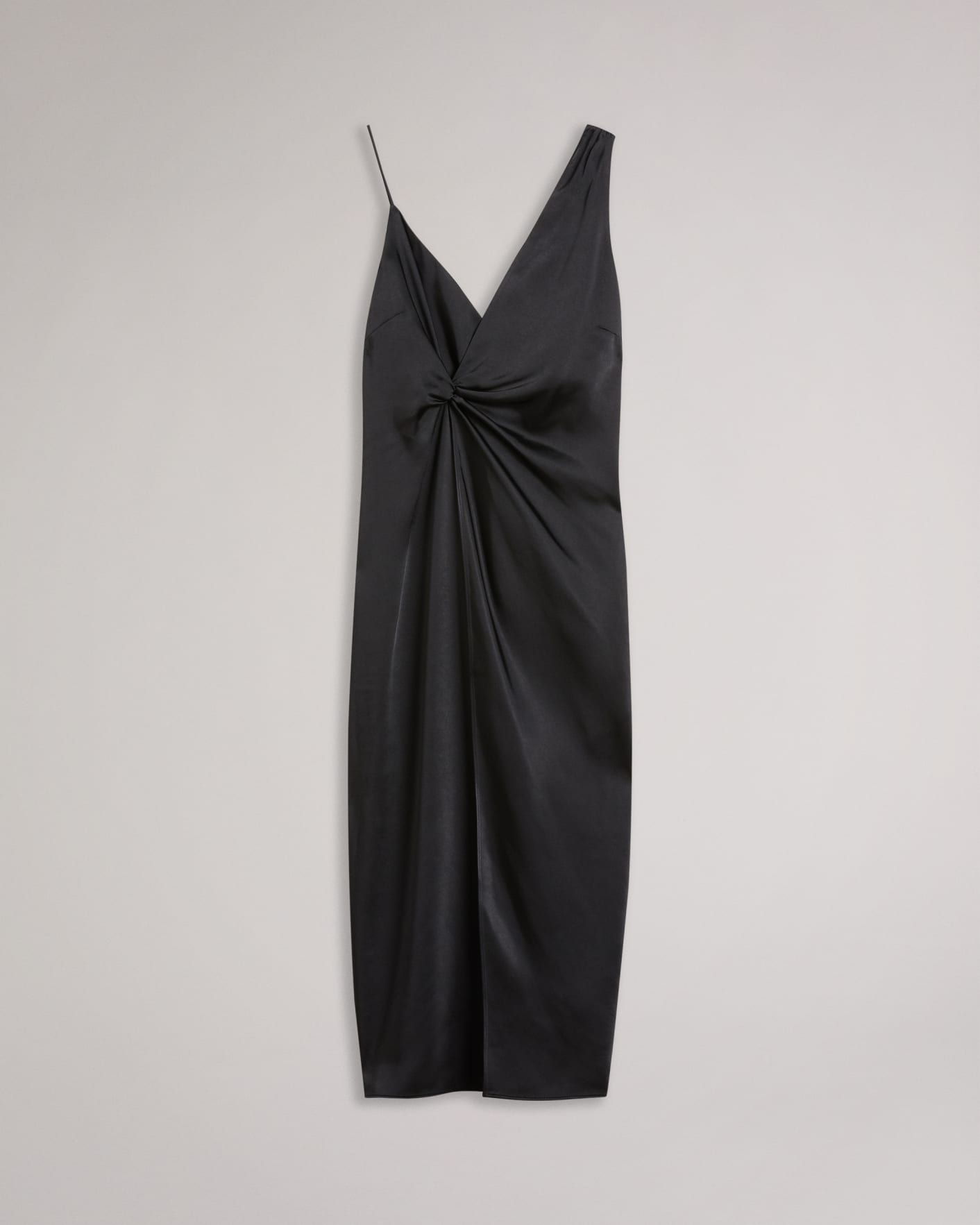 Black Asymmetric Waist Detail Slip Dress Ted Baker