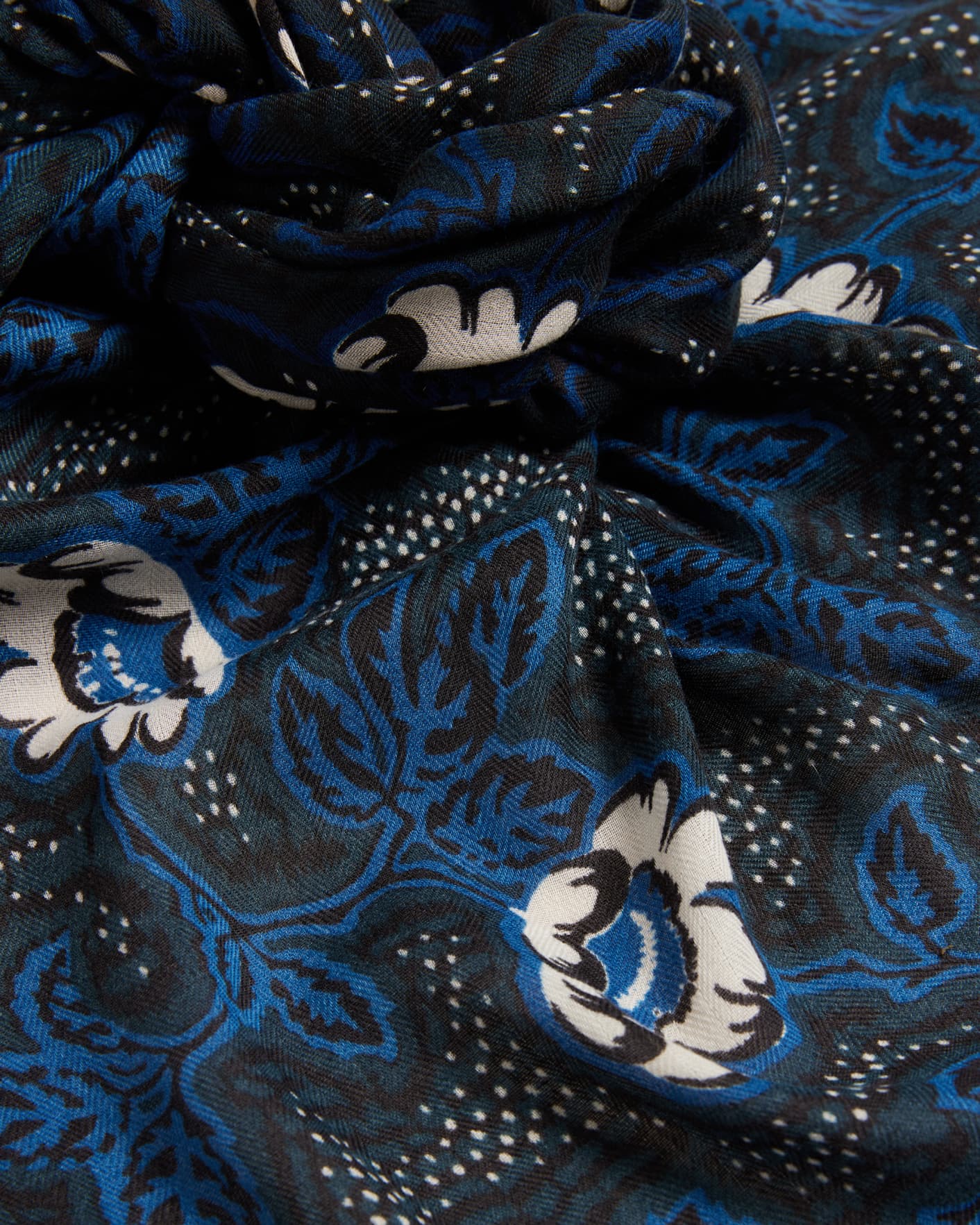 Azul oscuro Pañuelo Mezcla Seda Estampado Flores Ted Baker