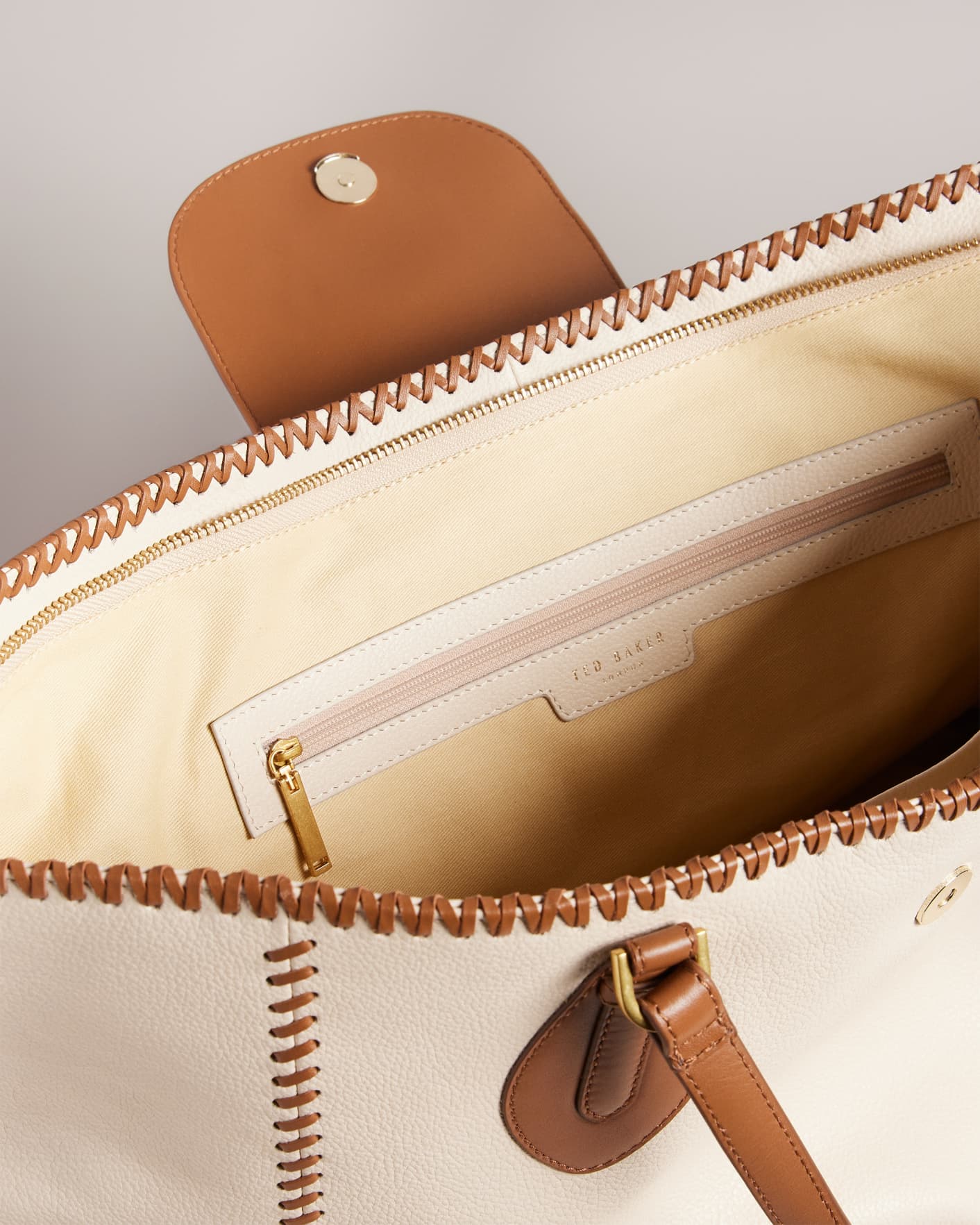 Natural Whipstitch Detail Tote Bag Ted Baker