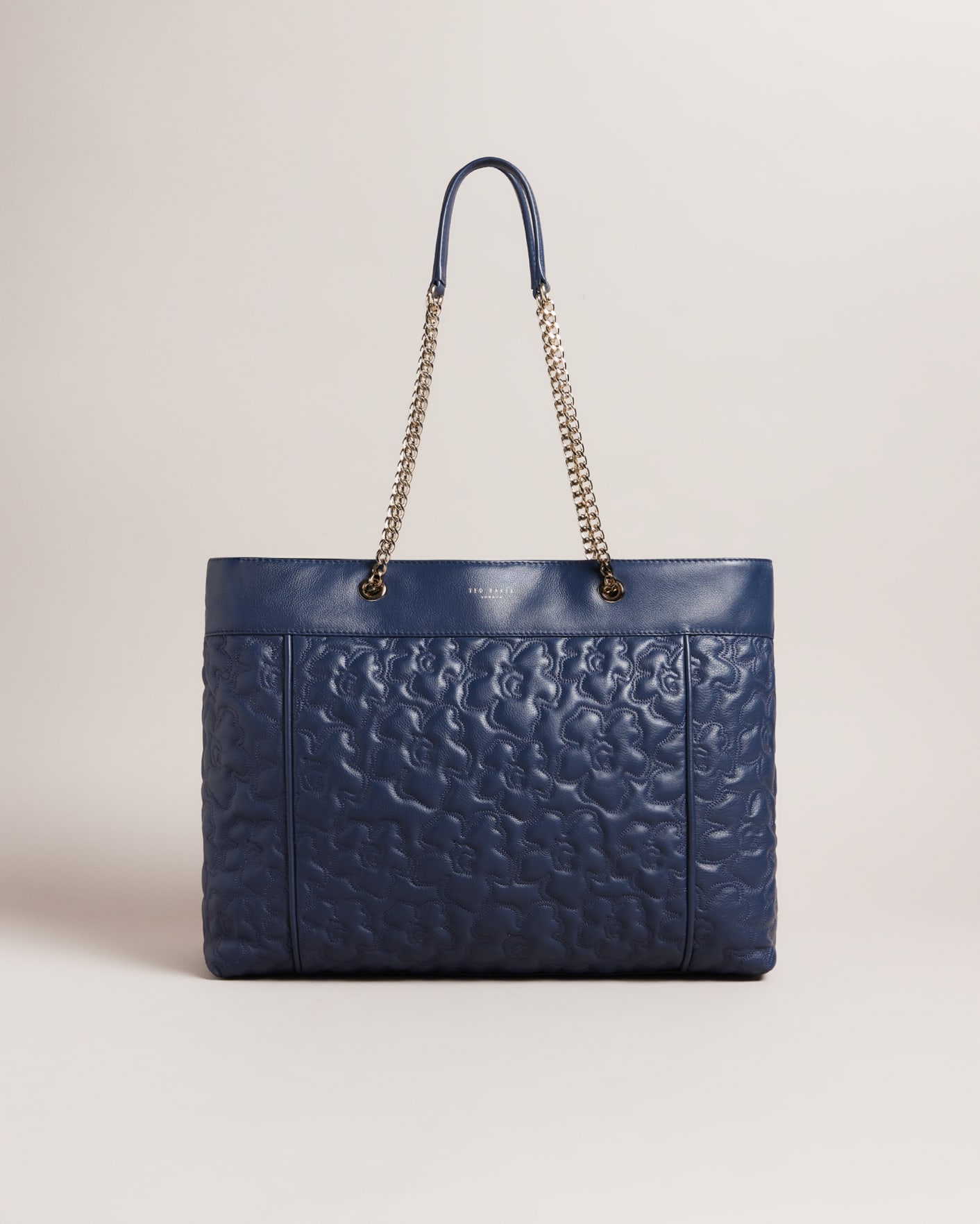 Blue Leather Magnolia Quilted Tote Ted Baker