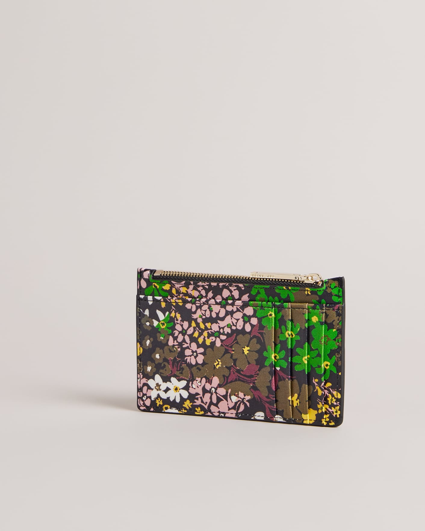 Black Ditsy Printed Zipped Card Holder Ted Baker