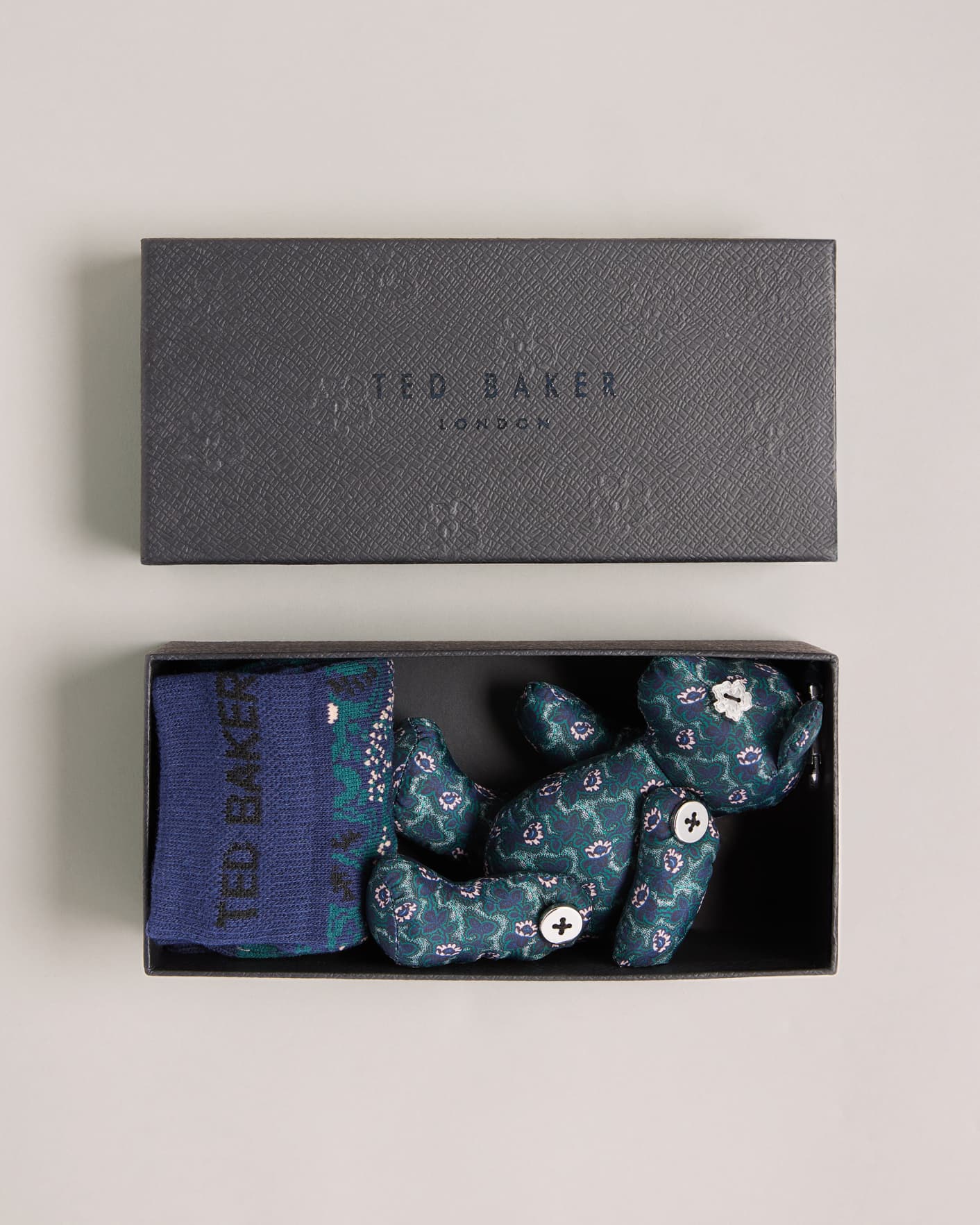 TED BAKER LondonChannel Socks Gift Set Box 3 Pairs One Size Blue