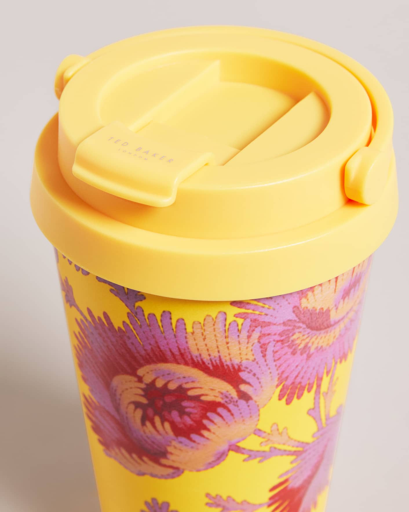 Yellow Floral Print 350ml Travel Cup Ted Baker