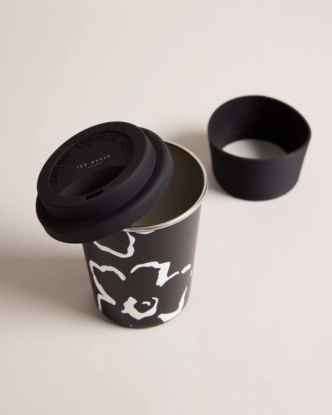 Black Printed 227ml Travel Cup Ted Baker