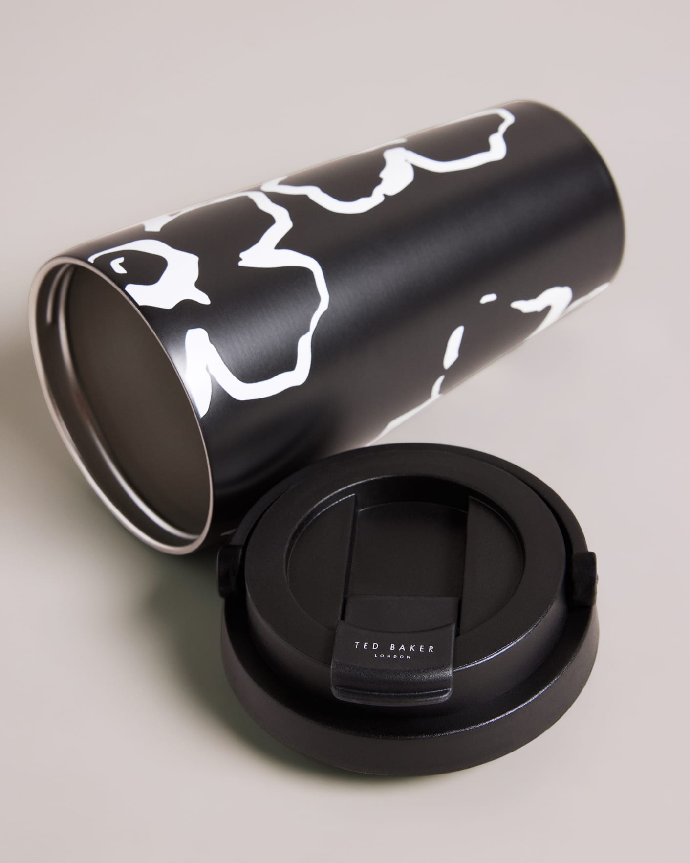 Black Magnolia Print 450ml Travel Cup Ted Baker