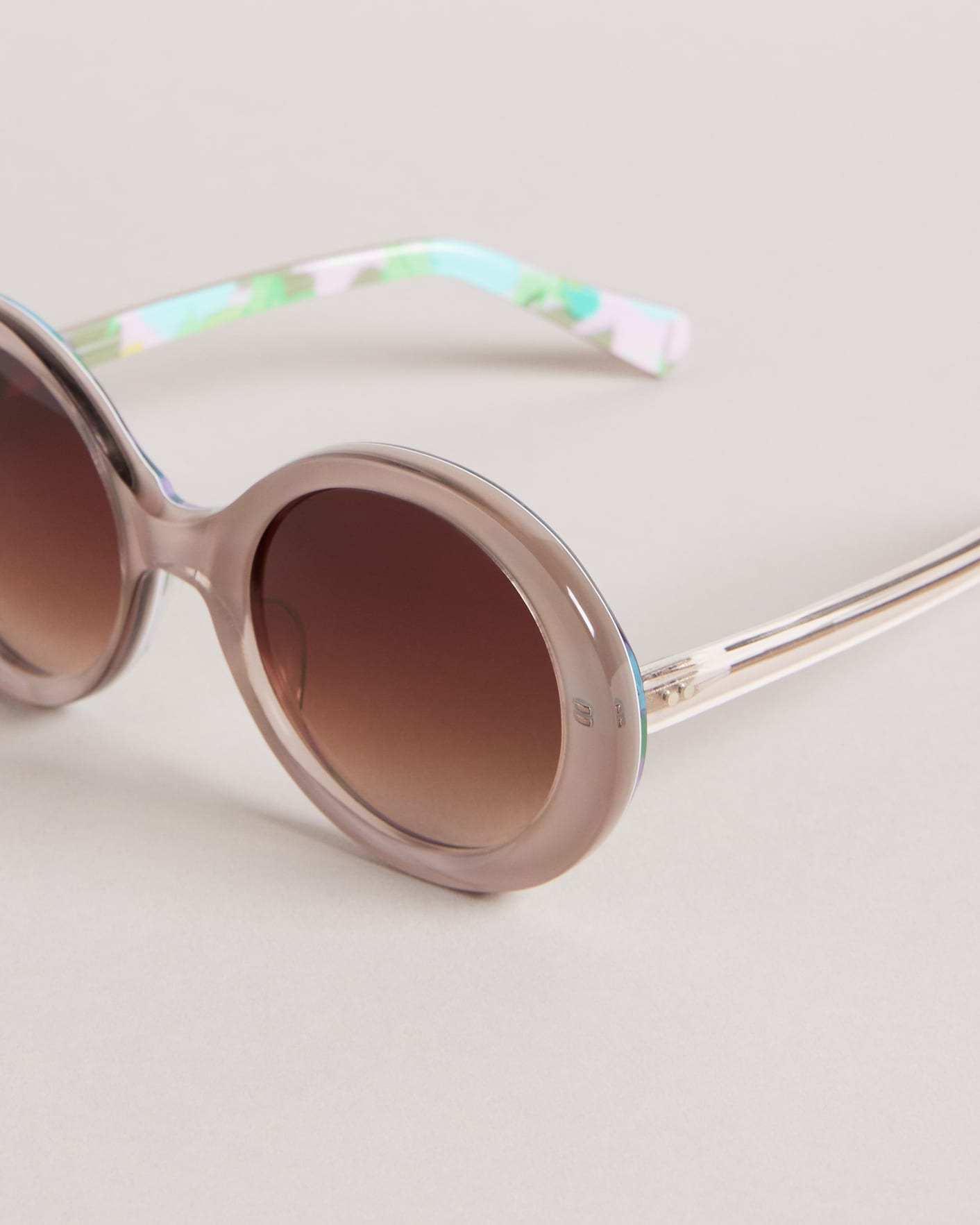 Pale Pink MIB 1960's Round Frame Sunglasses Ted Baker