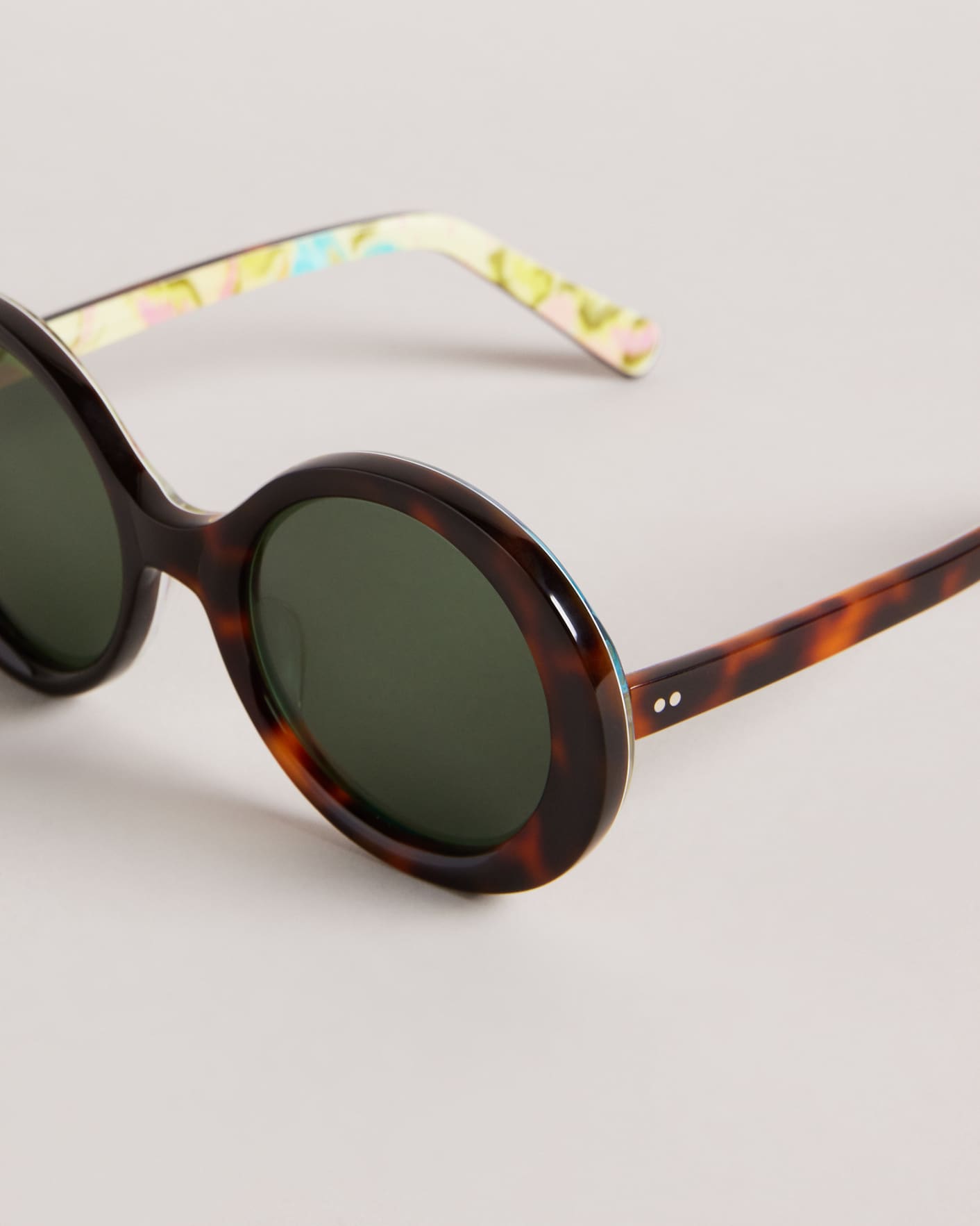 Tortoiseshell MIB 1960's Round Frame Sunglasses Ted Baker