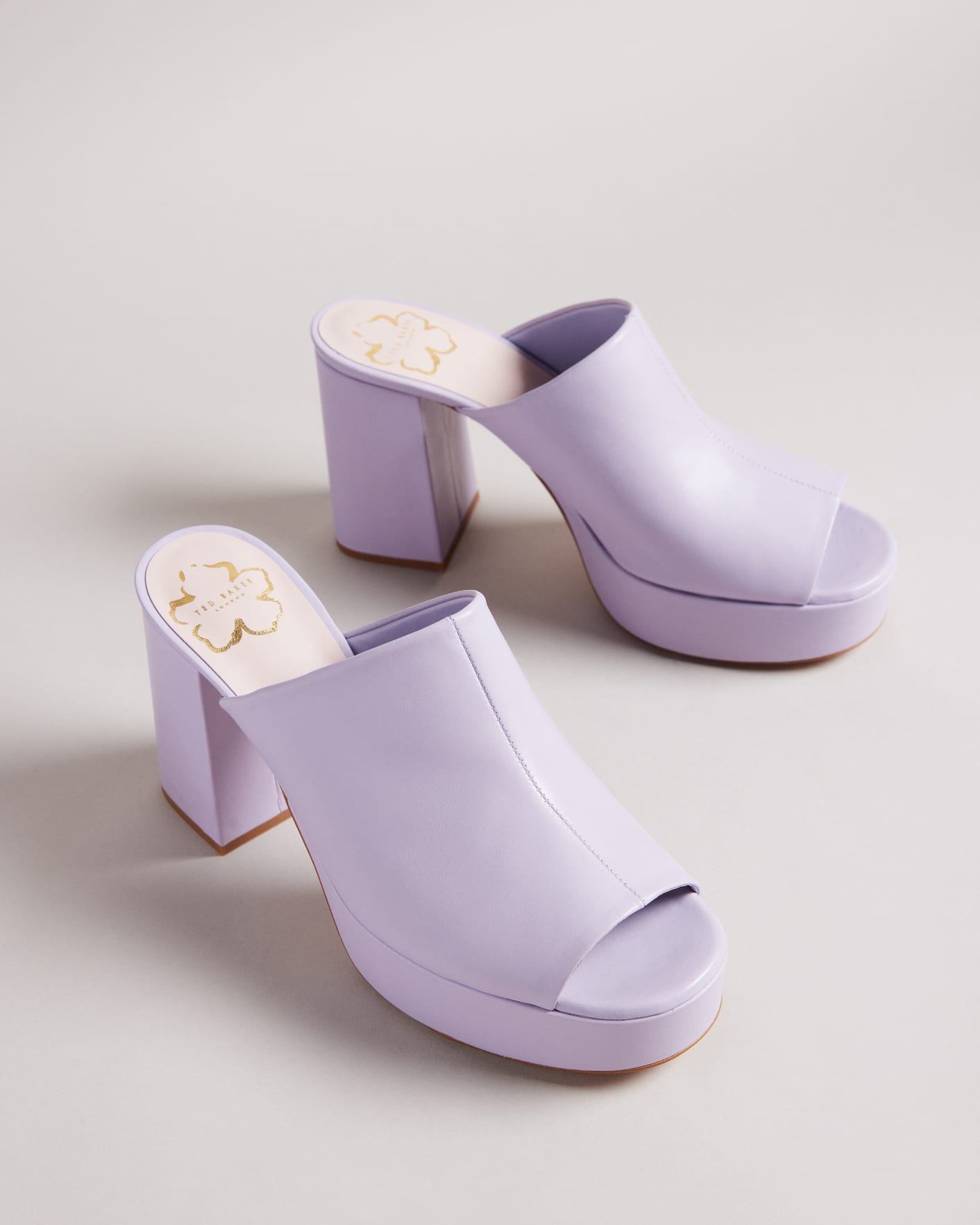 Lilac Leather Platform Mules Ted Baker