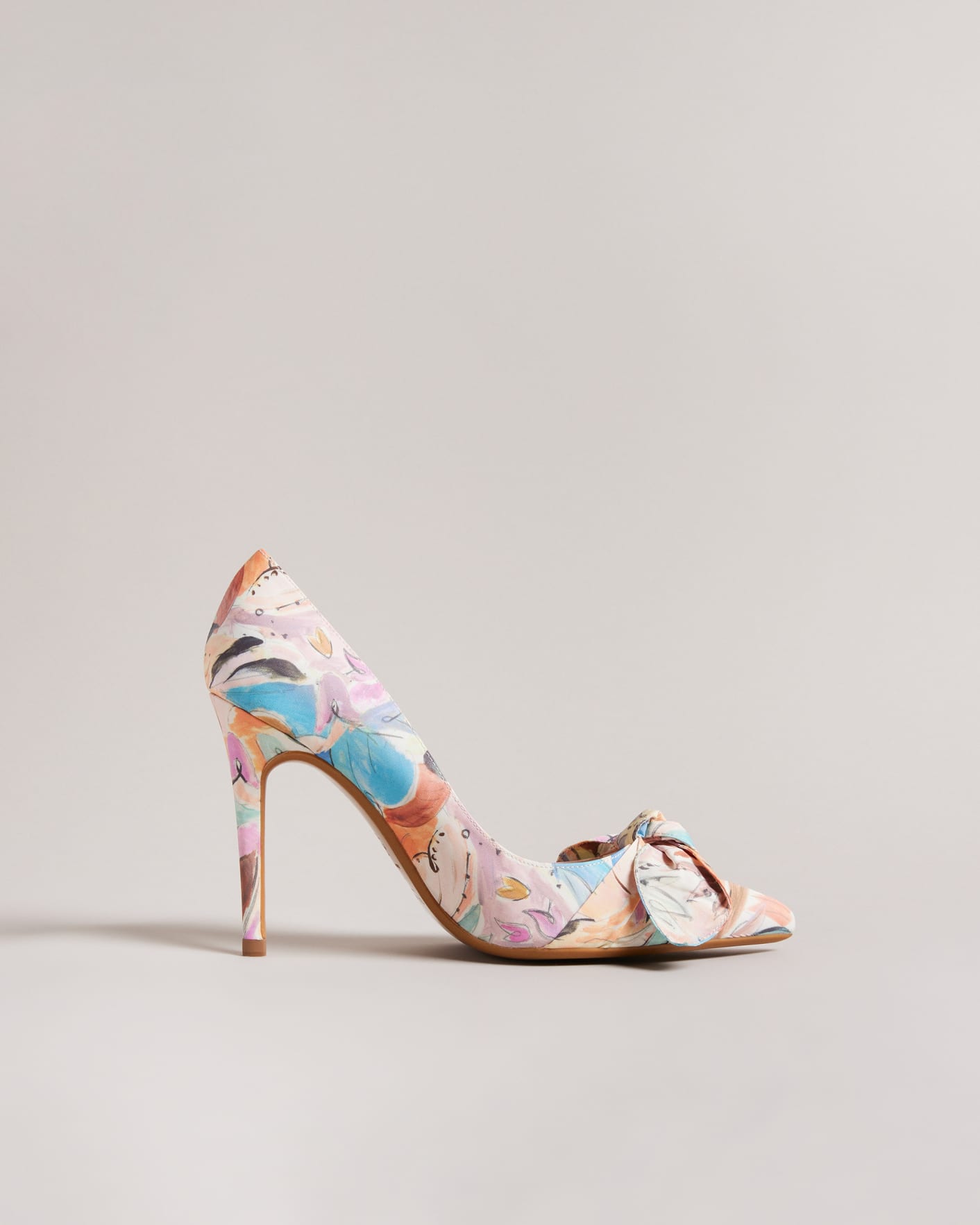 Multicoloured Art Print Court Heels With Bow Ted Baker