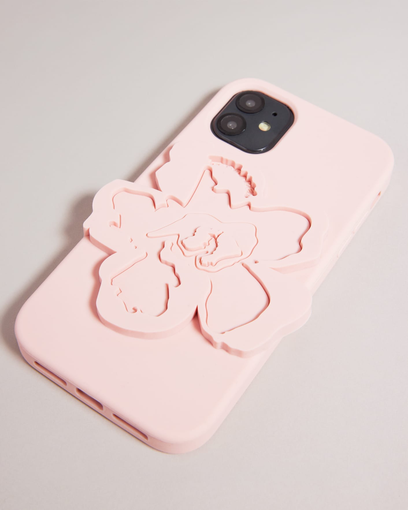 Light Pink Magnolia Silicone iPhone 11 Clip Case Ted Baker
