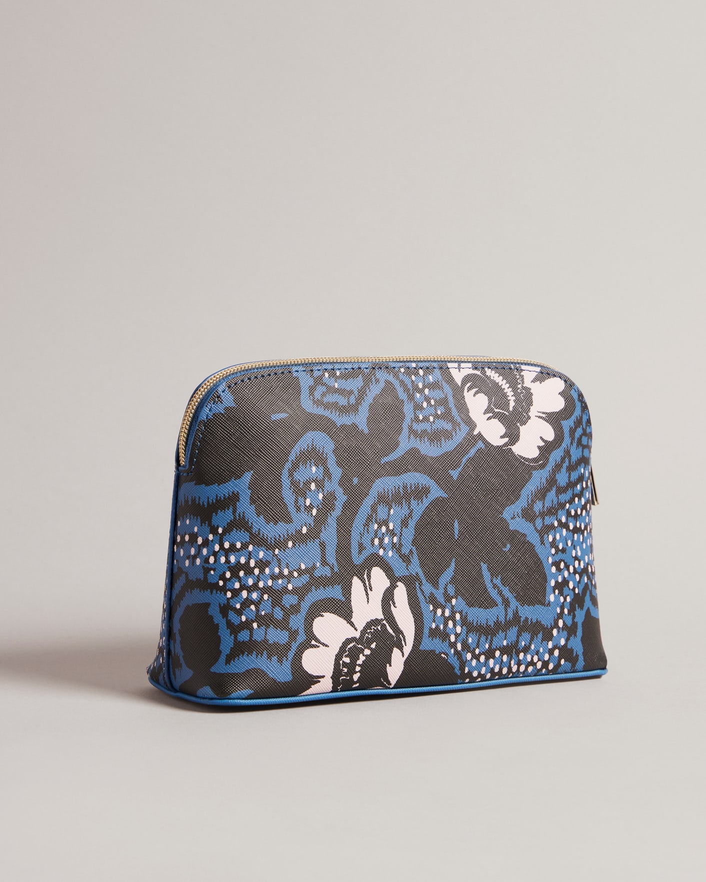 Dark Blue Graphic Floral Make Up Bag Ted Baker