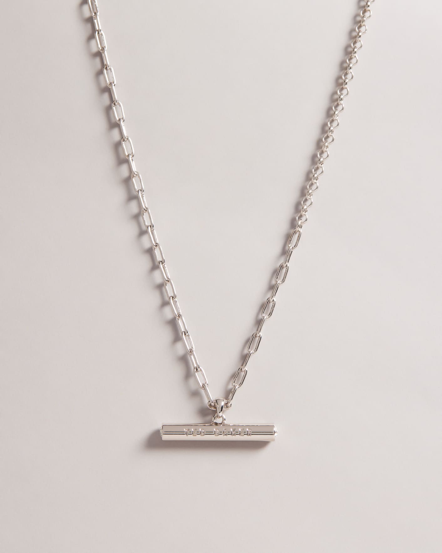 Silver Colour T-Bar Crystal Pendant Ted Baker