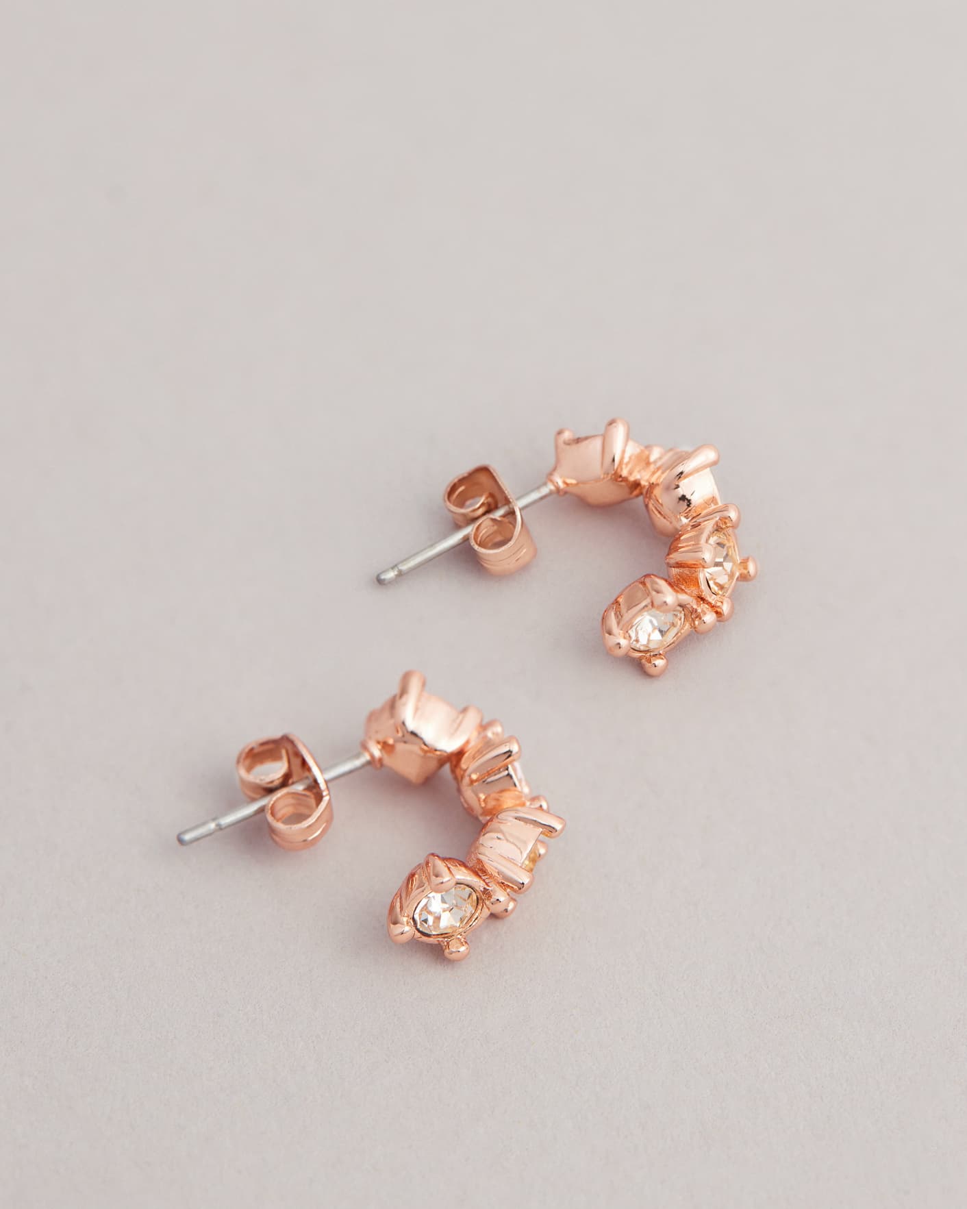 Rose Gold Colour Crystal Nano Hoop Earrings Ted Baker