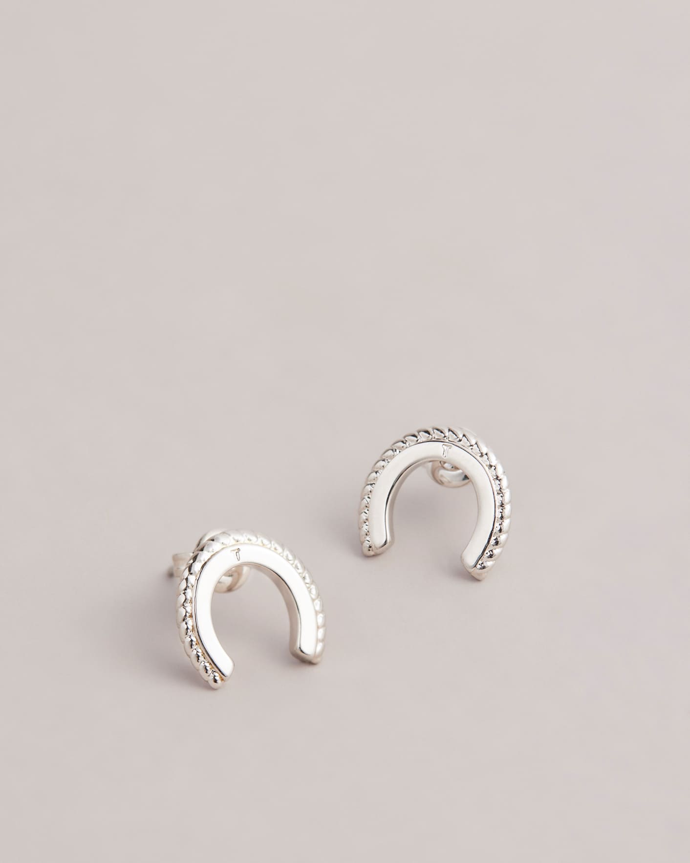 Silver Colour Lucky Horse Shoe Stud Earring Ted Baker