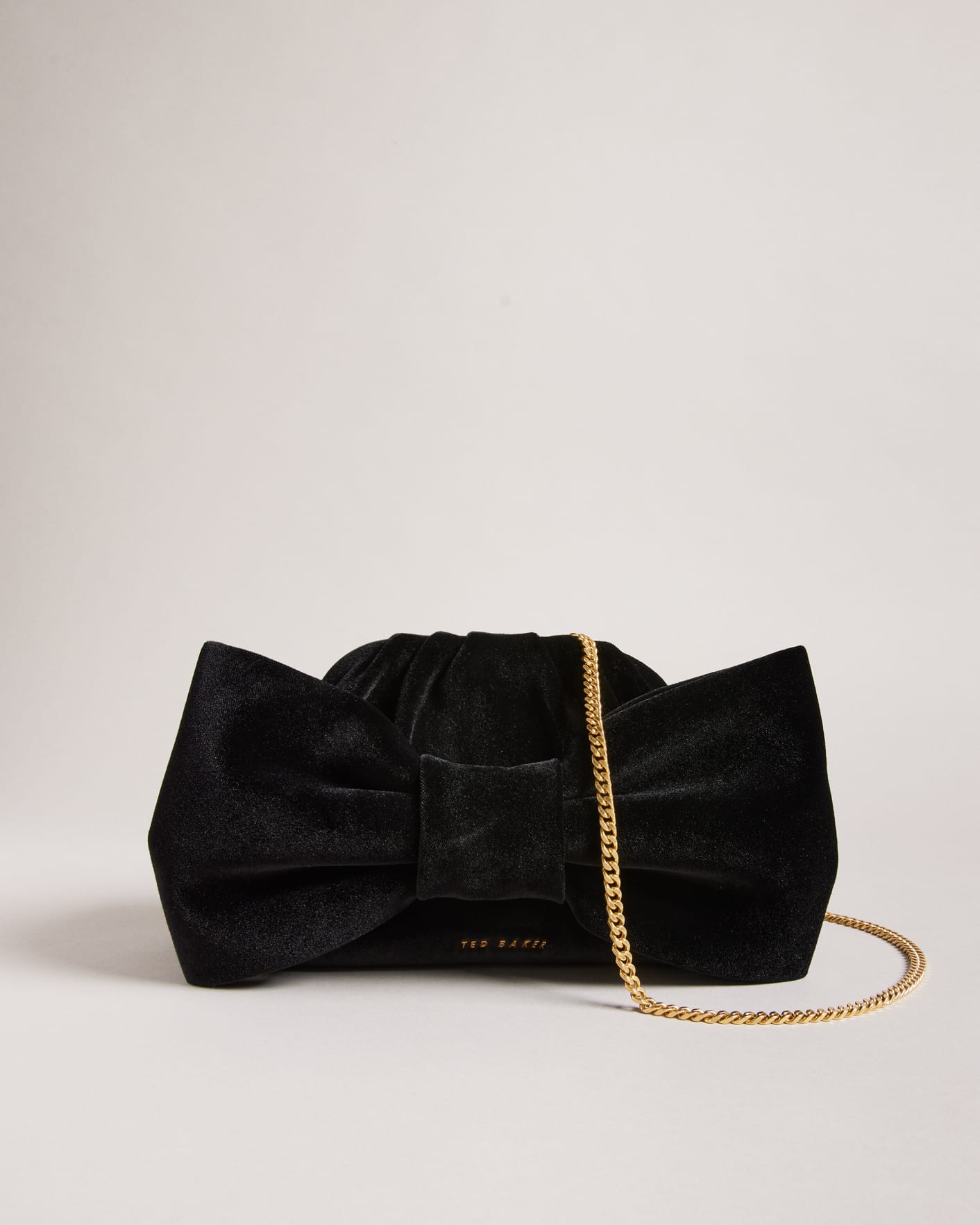 Ted Baker Clutch Bags, Womens Leather bow detail evening bag Gold