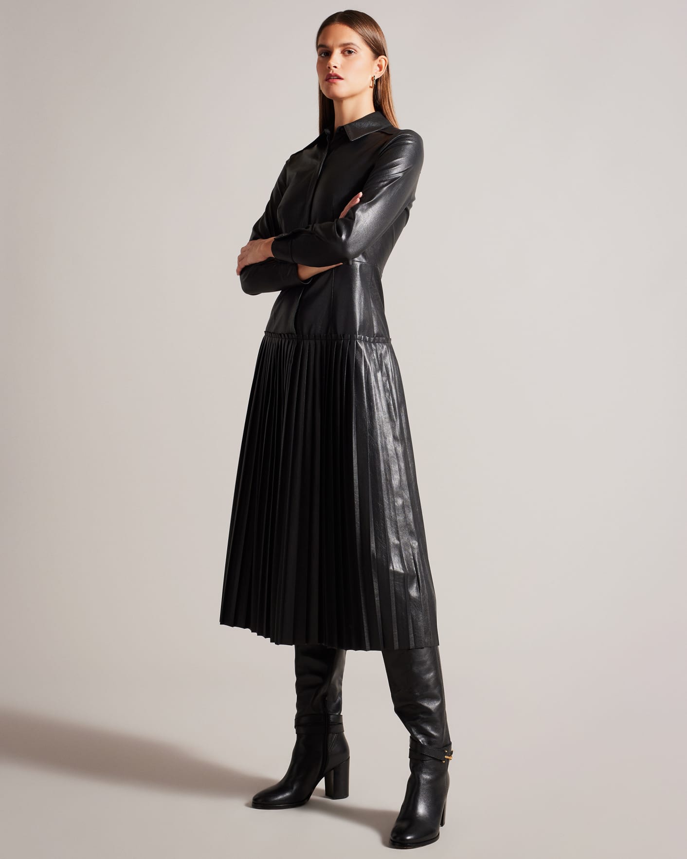Little Black Faux Leather Dresses - Mrs Profresh