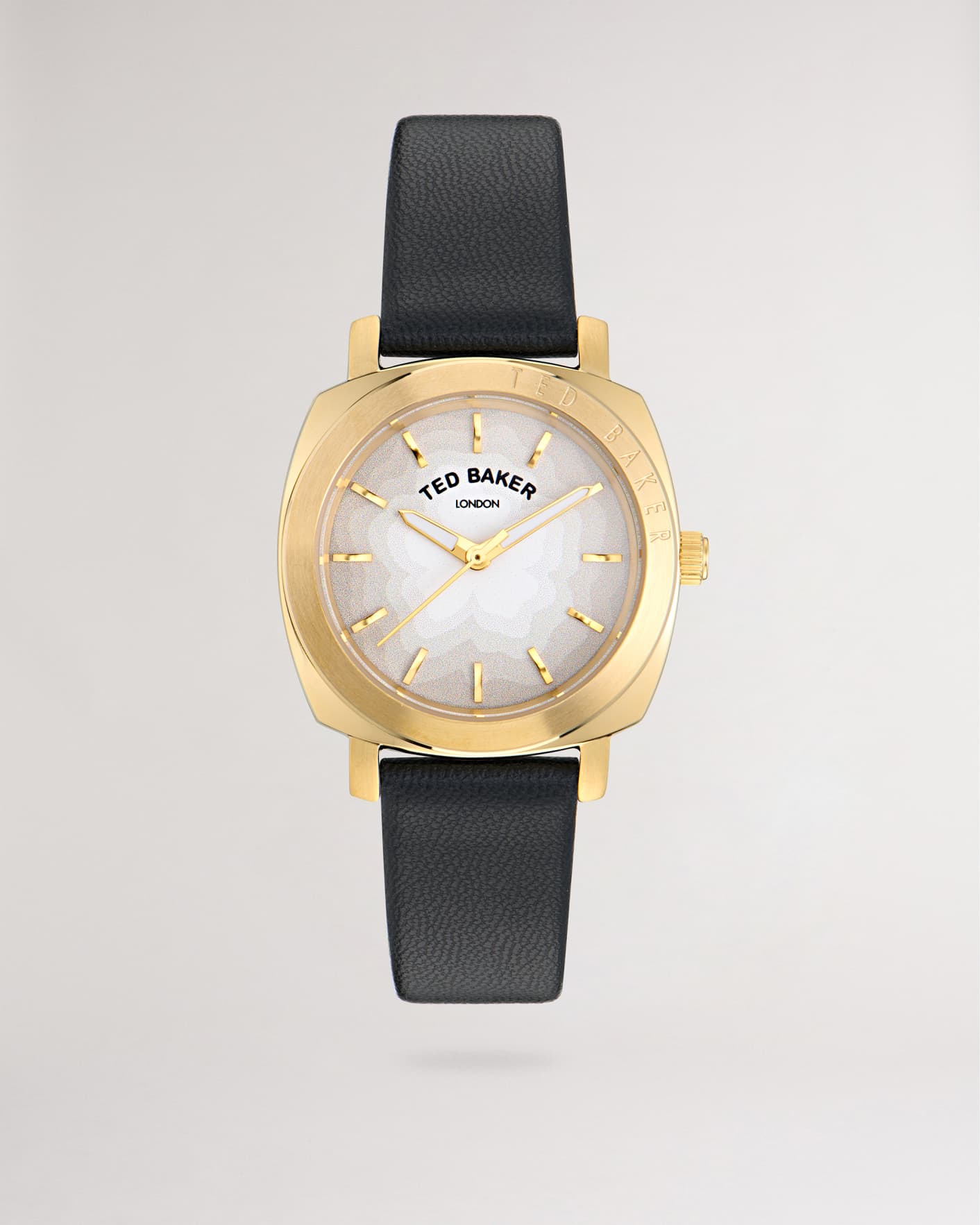 Ted Baker Relógio feminino com pulseira de couro vegano marrom
