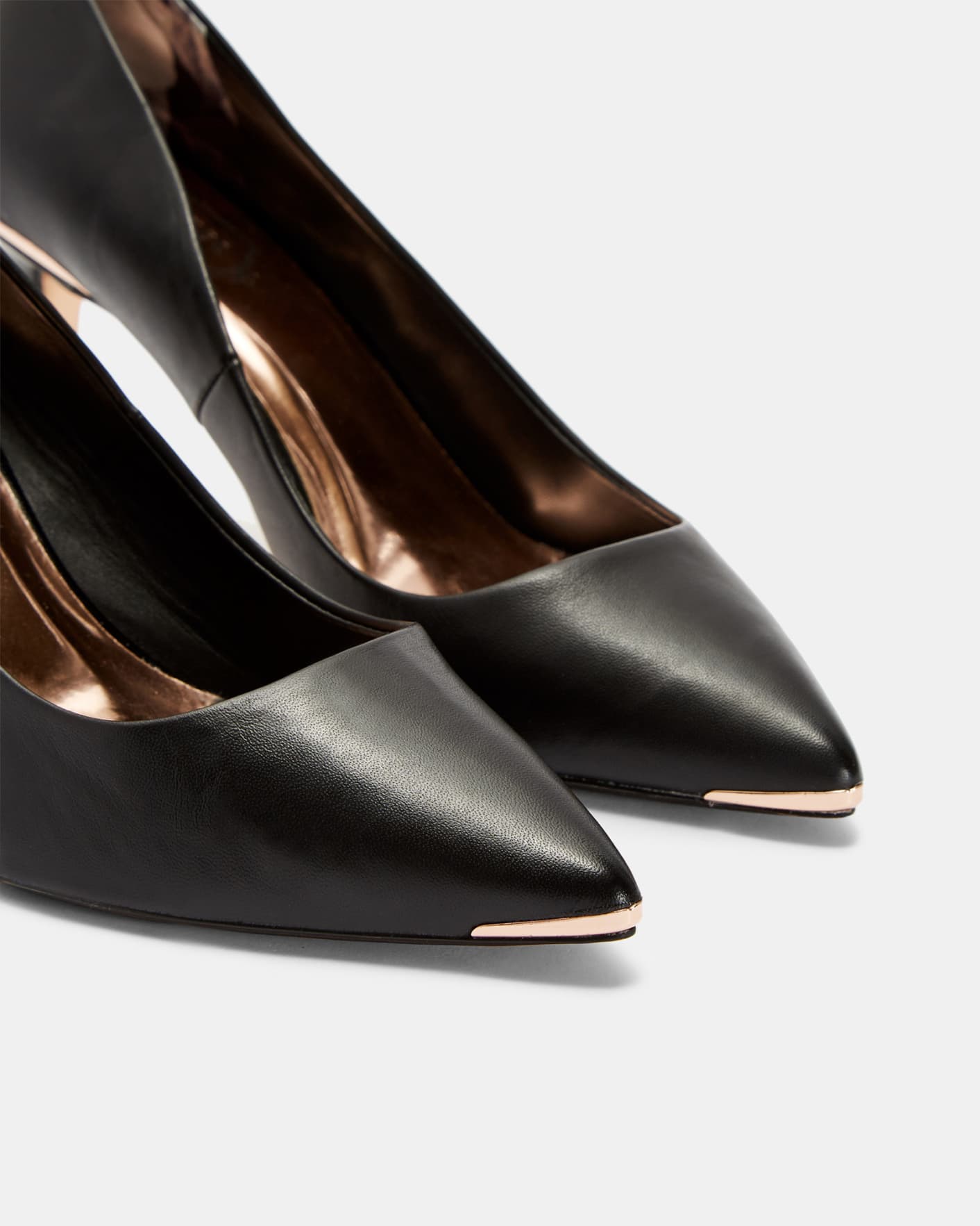 Black Pointed toe leather court shoes Ted Baker