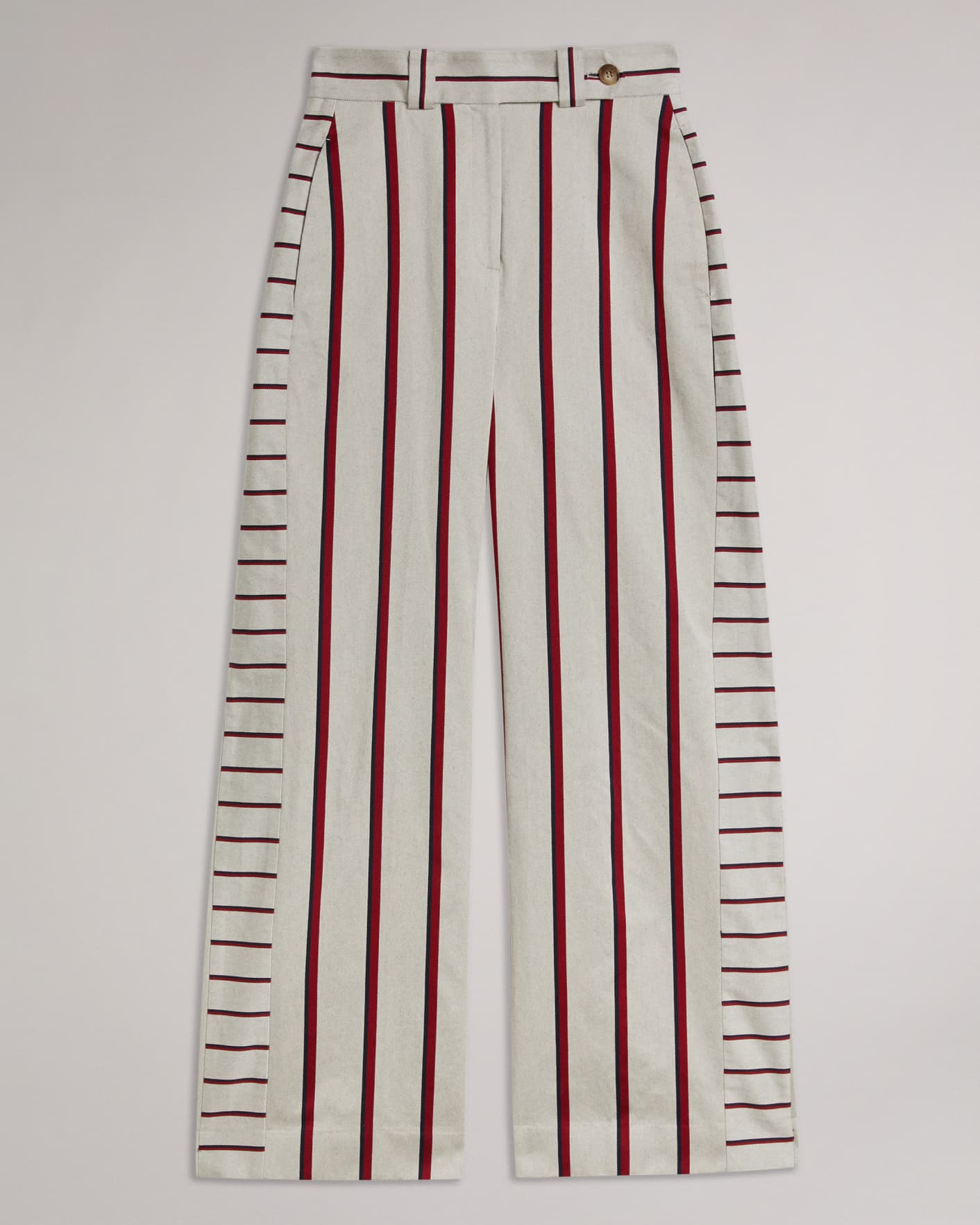 Natural MIB Striped Wide Leg Trouser Ted Baker