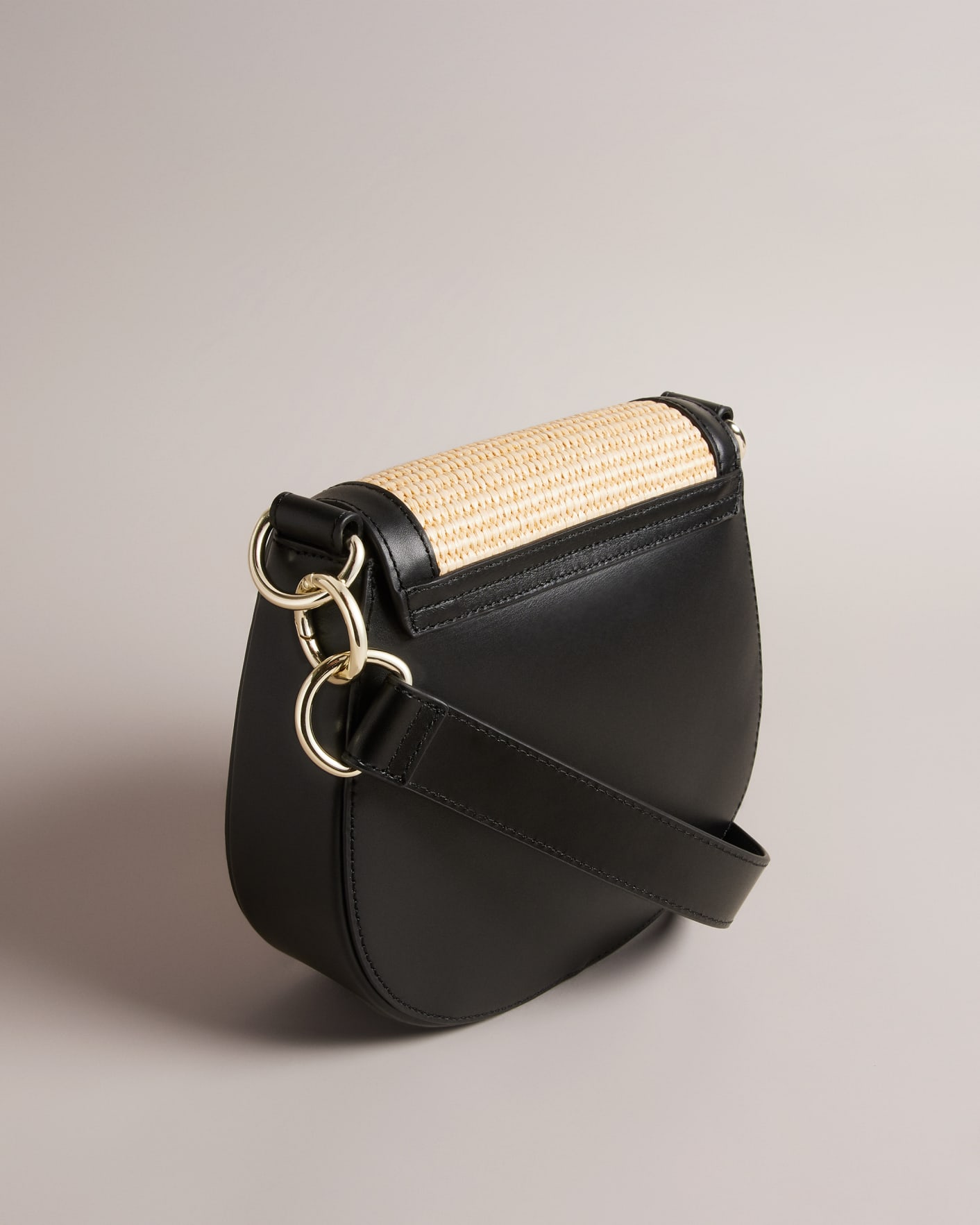 Vlogo Signature Raffia Handbag for Woman in Natural/saddle Brown