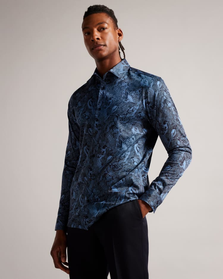 MULLEN - MID-BLUE | Long Sleeve Shirts | Ted Baker US