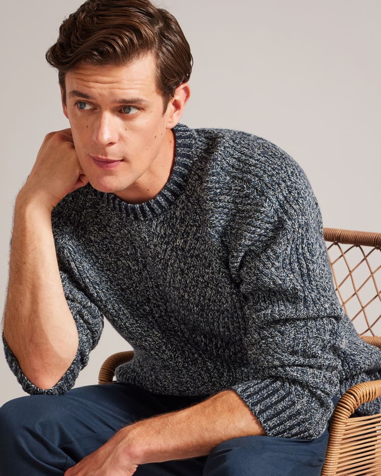 ADYLO - MID-BLUE | Crew Neck Jumpers | Ted Baker UK