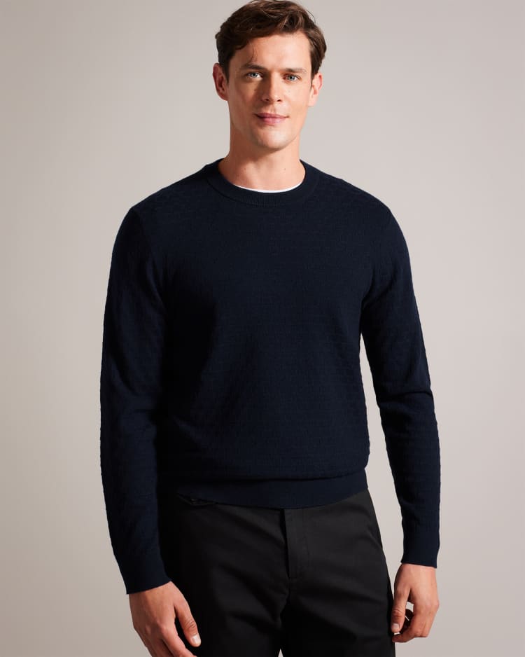 LOUNG - NAVY | Crew Neck Jumpers | Ted Baker UK