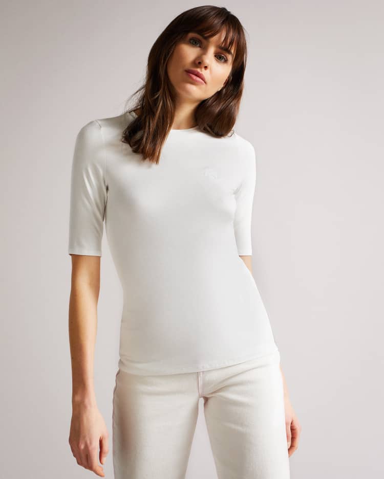 White Fitted Jersey Tee | Ted Baker UK