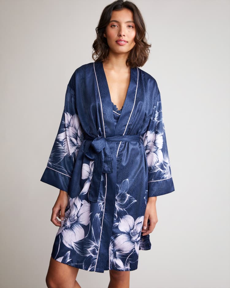 MOGOLI - Floral Print Satin Robe
