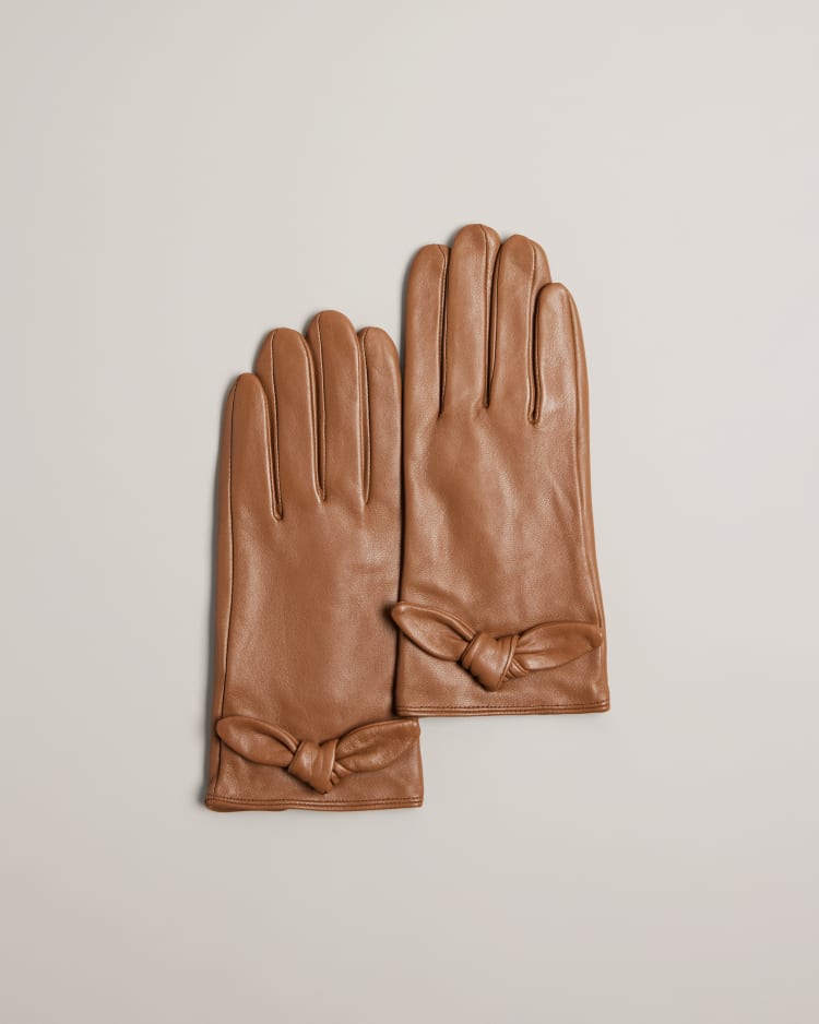M&S Collection Women's Responsibility Sourced Leather Glove Size L Light  Brown