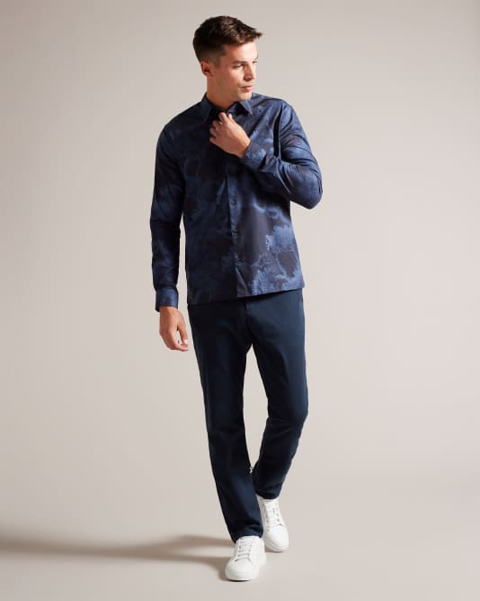 Paisley Slim Fit Cotton Stretch Shirt