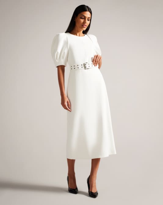 white designer dress