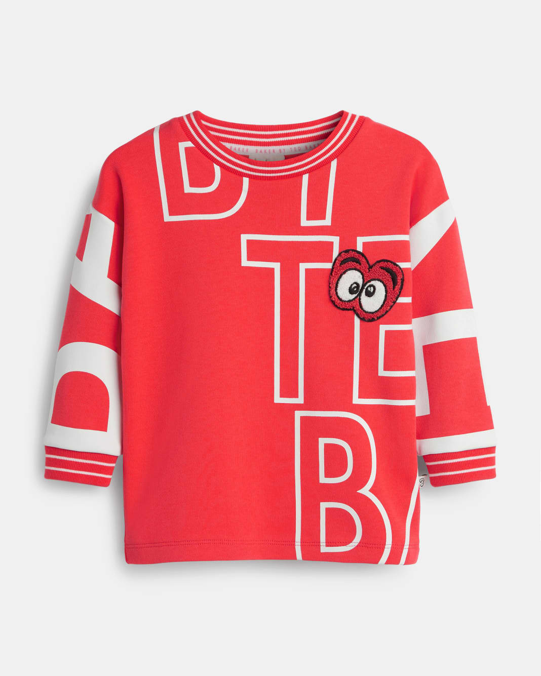 테드 베이커 여아용 티셔츠 Ted Baker Graphic Branded Jumper,Red