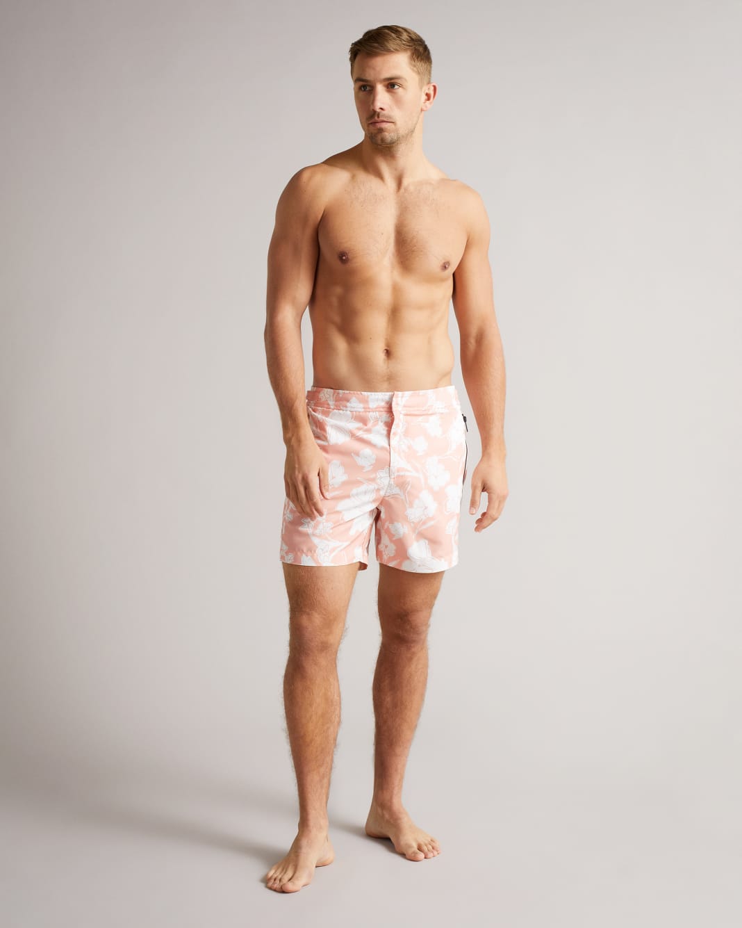 테드 베이커 Ted Baker Large Floral Swim Shorts,Pink